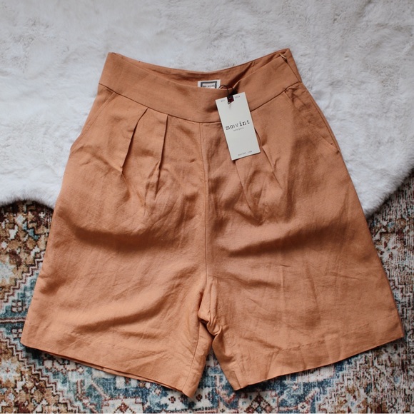 BUY NOW SALE Mo:vint Safari Linen Pleated Shorts - Picture 8 of 16
